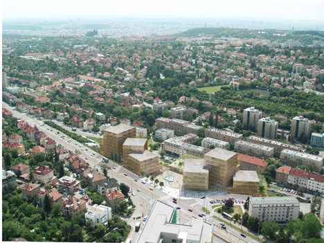 サムネイル:Maxwan+MS architektiによるプラハの複合施設「レッド・ヒル・ライズ」