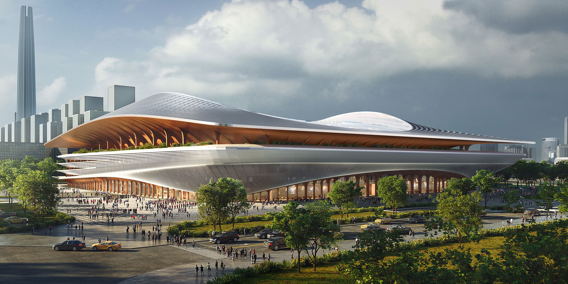 ザハ ハディド アーキテクツが計画している 中国 西安市の 6万人収容規模のサッカースタジアム Xi An International Football Centre Architecturephoto Net