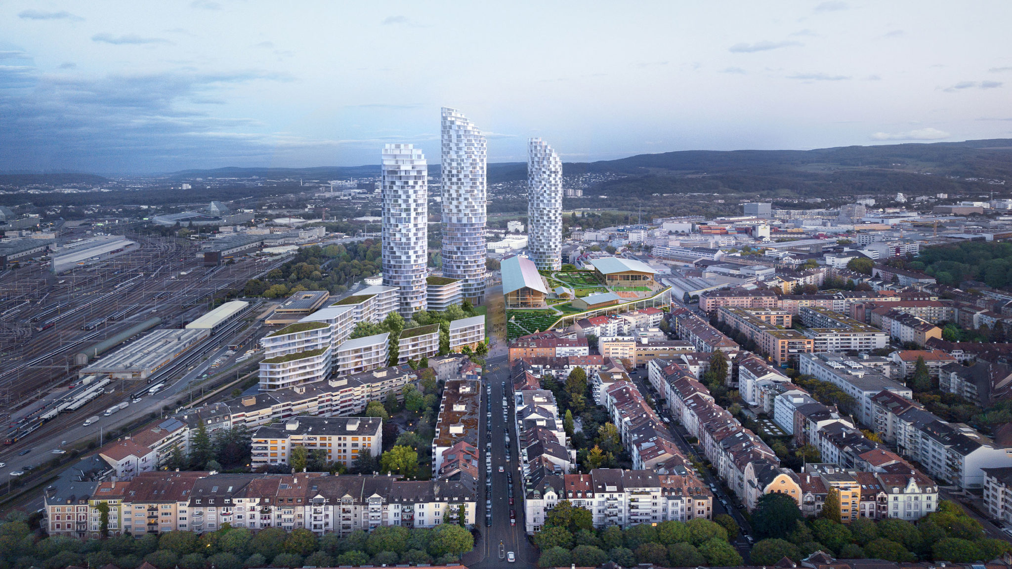 ヘルツォーグ ド ムーロンによる スイス バーゼルの ショッピングセンターの屋上に建つ600人収容の中学校の計画案が公開 Architecturephoto Net